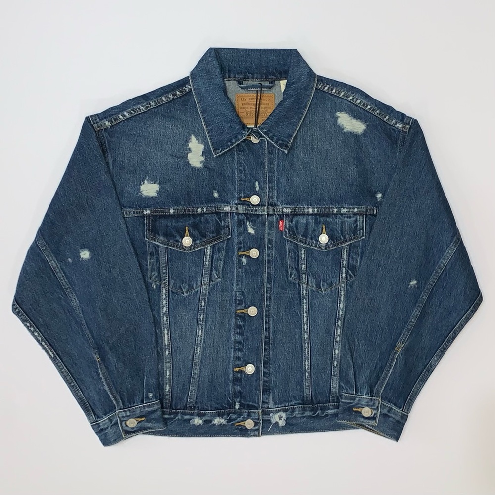 Levi’s Premium Distressed Denim 90’s Trucker Jacket-Size M New